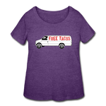 Women’s Curvy T-Shirt - Free Taco Van - heather purple