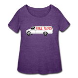 Women’s Curvy T-Shirt - Free Taco Van - heather purple