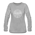 Women's Long Sleeve T-Shirt - Bangin' Apparel Co. Logo (White) - heather gray