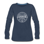 Women's Long Sleeve T-Shirt - Bangin' Apparel Co. Logo (White) - navy