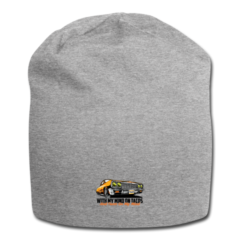 Jersey Beanie - My Mind On Tacos - heather gray