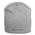 Jersey Beanie - Tacos Are Foreplay (Black Logo) - heather gray