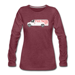 Women's Long Sleeve T-Shirt - Free Taco Van Extreme Edition - heather burgundy