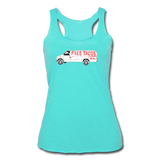 Women’s Racerback Tank - Free Tacos Van Extreme Edition - turquoise