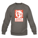 Crewneck Sweatshirt - In Case of Emergency (Bacon) - asphalt gray