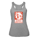 Women’s Racerback Tank - In Case of Emergency (Bacon) - heather gray