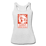 Women’s Racerback Tank - In Case of Emergency (Bacon) - heather white