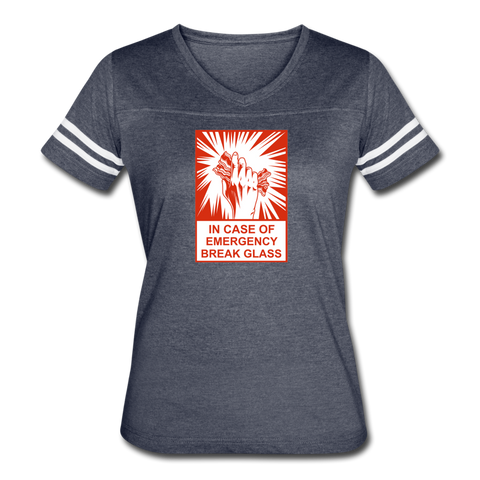 Women’s Vintage Sport T-Shirt - In Case of Emergency (Bacon) - vintage navy/white