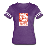 Women’s Vintage Sport T-Shirt - In Case of Emergency (Bacon) - vintage purple/white