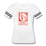 Women’s Vintage Sport T-Shirt - In Case of Emergency (Bacon) - white/black