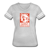 Women’s Vintage Sport T-Shirt - In Case of Emergency (Bacon) - heather gray/white