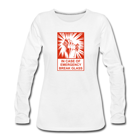 Women's Premium Long Sleeve T-Shirt - In Case of Emergency (Bacon) - white