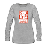 Women's Premium Long Sleeve T-Shirt - In Case of Emergency (Bacon) - heather gray