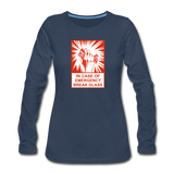 Women's Premium Long Sleeve T-Shirt - In Case of Emergency (Bacon) - navy