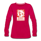 Women's Premium Long Sleeve T-Shirt - In Case of Emergency (Bacon) - dark pink