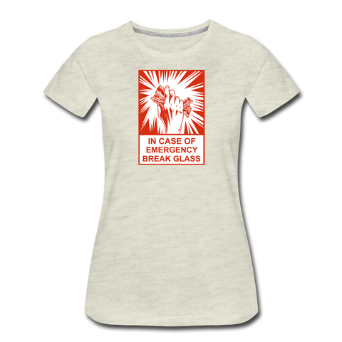 Women’s Premium T-Shirt - In Case of Emergency (Bacon) - heather oatmeal