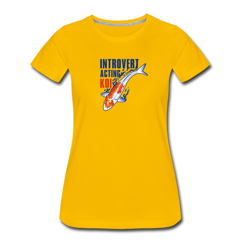 Women’s T-Shirt - Introvert Acting Koi - sun yellow