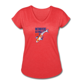 Women's V-Neck T-Shirt - Introvert Acting Koi - heather red