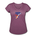 Women's V-Neck T-Shirt - Introvert Acting Koi - heather plum