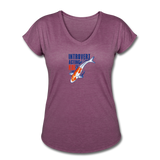 Women's V-Neck T-Shirt - Introvert Acting Koi - heather plum