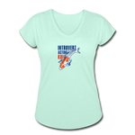 Women's V-Neck T-Shirt - Introvert Acting Koi - mint