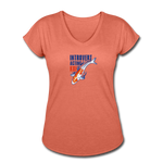 Women's V-Neck T-Shirt - Introvert Acting Koi - heather bronze