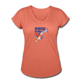 Women's V-Neck T-Shirt - Introvert Acting Koi - heather bronze