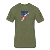 Fitted Men's T-Shirt - Introvert Acting Koi - heather military green