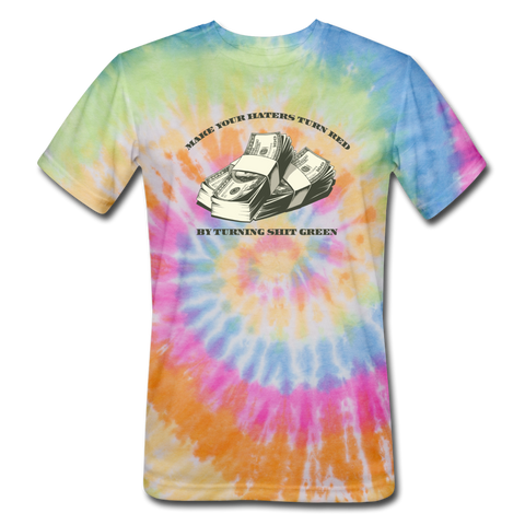 Unisex Tie Dye T-Shirt - Make Your Haters Turn Red - rainbow