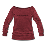 Women's Wideneck Sweatshirt - Tacos Are Foreplay (Black Logo) - cardinal triblend