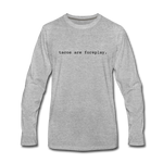 Men's Long Sleeve T-Shirt – Tacos Are Foreplay (Black Logo) - heather gray