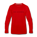 Men's Long Sleeve T-Shirt – Tacos Are Foreplay (Black Logo) - red