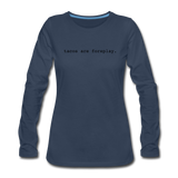 Women's Long Sleeve T-Shirt - Tacos Are Foreplay (Black Logo) - navy