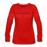 Women's Long Sleeve T-Shirt - Tacos Are Foreplay (Black Logo) - red