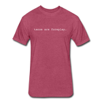 Fitted Men's T-Shirt - Tacos Are Foreplay (White Logo) - heather burgundy