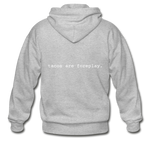 Men's Heavy Blend Zip Hoodie - Tacos Are Foreplay (White Logo) - heather gray