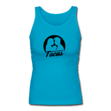 Women's Fitted Tank - My Love Language Is Tacos - turquoise