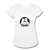 Women's V-Neck T-Shirt - My Love Language Is Tacos - white