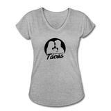 Women's V-Neck T-Shirt - My Love Language Is Tacos - heather gray