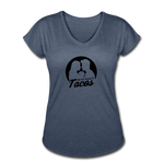 Women's V-Neck T-Shirt - My Love Language Is Tacos - navy heather