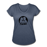 Women's V-Neck T-Shirt - My Love Language Is Tacos - navy heather