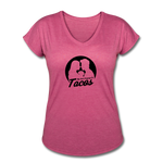 Women's V-Neck T-Shirt - My Love Language Is Tacos - heather raspberry