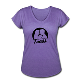 Women's V-Neck T-Shirt - My Love Language Is Tacos - purple heather