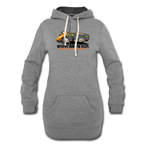 Women's Hoodie Dress - My Mind On Tacos - heather gray