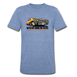 Men's Tri-Blend T-Shirt - My Mind On Tacos - heather Blue