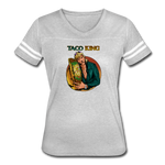 Women’s Vintage Sport T-Shirt - Taco King - heather gray/white