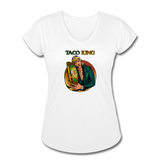 Women's Tri-Blend V-Neck T-Shirt - Taco King - white