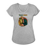 Women's Tri-Blend V-Neck T-Shirt - Taco King - heather gray