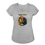 Women's Tri-Blend V-Neck T-Shirt - Taco King - heather gray