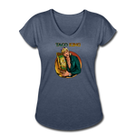 Women's Tri-Blend V-Neck T-Shirt - Taco King - navy heather